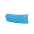 An inflatable lazy bed in a bright blue colour, featuring a simple and sleek design.