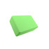 A green EVA yoga block with rounded edges, suitable for various fitness activities. It features a smooth surface and a logo.