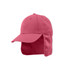 A pink sport cap with a flap at the back, designed for sun protection. It features a logo on the front.
