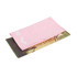 A pink quick dry towel layered over a camo-patterned towel, featuring a logo on the pink towel.