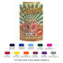 A drink bottle holder designed with a retro cinema theme, featuring popcorn graphics in red, white, and blue.
