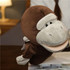 A brown and grey plush monkey hand puppet with a smiling face, featuring soft materials for playful interactions.