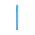 A blue highlighter crayon with a translucent body and a cap, featuring a textured grip and branding.