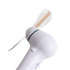 A white LED message fan with a translucent blade and a button for operation. It has a logo on its body.
