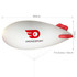 An inflatable blimp in white and red, featuring a logo, measuring 400cm long and 150cm wide.