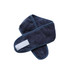 A dark blue promotional headband made of soft material, featuring a patch for attaching logos or branding.