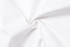 A white fabric featuring a smooth texture, folded in a spiral formation, ideal for uniforms.