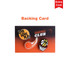 A backing card displaying four basketball-themed charms in orange and black, featuring a hoop and a ball design.