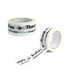 Two rolls of clear BOPP packing tape with printed messages in black, featuring a logo on one roll.