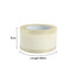A roll of clear BOPP packing tape, 5cm wide and 100m long, featuring a simple design and a core.