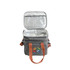 A grey 10L cooler bag with a silver insulated interior and an adjustable shoulder strap. It has a logo on the front.