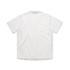 A white pyjama top with a short-sleeve design and a collar, featuring a branded logo.