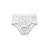 A pair of white Y-Front Briefs, featuring a smooth front and a logo on the waistband.
