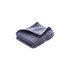 A folded embroidered cotton hand towel in a deep blue colour with a textured finish. Features a logo.