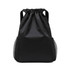 A black fitness drawstring backpack with mesh side pockets and a gathered top. Features a logo.