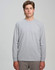 A grey long-sleeve t-shirt made from premium cotton, featuring a plain design and a logo.