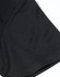 A close-up of a black sustainable jacquard knit polo shirt featuring textured fabric and short sleeves.