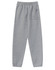 Unisex grey sweatpants with an elastic waist and a single side pocket, featuring a logo.