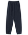 A pair of navy unisex sweatpants with an elastic waistband and a single back pocket.