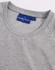 A grey men's premium cotton short sleeve tee shirt featuring a round neckline and a branded label.
