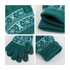Kids' jacquard gloves in teal with patterned detailing in blue and white, featuring a snug fit and a logo.