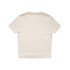 A plain cream-coloured t-shirt with a simple design and no visible logos or branding, viewed from the back.
