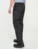 Black lightweight nylon waterproof rain pants with an elastic waist and side pockets, featuring a logo.