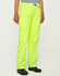 Lightweight nylon waterproof rain pants in bright yellow, featuring an elastic waistband and a casual fit.