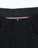 Black men's flexi chino pants with a waistband detail and a logo.