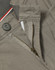 A close-up of grey Men's Jean Style Flexi Chino Pants featuring a zipper and button closure.