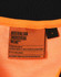 A tag from a Hi-Vis Sustainable Cool-Breeze Truedry Safety L/S Polo in orange and black, featuring a logo.