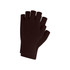 Fingerless gloves in a dark brown colour with a knitted design and a woven label.