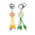 A custom shape PVC charging cable with keyring in yellow and green, featuring fruit designs and multiple connectors.
