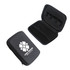A black large zipper case with a mesh pocket and elastic loops inside, featuring a logo on the exterior. A black large zipper case with a mesh pocket and elastic loops inside, featuring a logo on the exterior.
