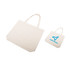 A natural cotton tote bag in a light cream colour, featuring an icon and branding. Two sizes are displayed. A natural cotton tote bag in a light cream colour, featuring an icon and branding. Two sizes are displayed.