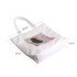 A white velvet tote bag featuring a full-colour design on both sides, measuring 40cm by 35cm by 10cm.
