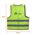 A high-visibility yellow unisex vest featuring horizontal reflective tape and a logo. Dimensions: 66cm by 60cm.
