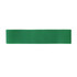 A green latex fitness resistance band featuring a smooth texture, suitable for home workouts.