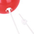 Red 30cm balloon with a white nozzle and stick, alongside a separate white stick.