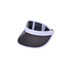 A PVC sunscreen hat featuring a white brim and black visor, with a simple logo on the side.
