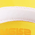 A PVC sunscreen hat featuring a white stitched band against a vibrant yellow background.