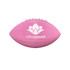 A pink American football with a textured surface and a logo. Ideal for sports and outdoor activities.
