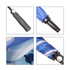 A full colour golf umbrella featuring blue and purple fabric, a black handle, and a sleek design. A full colour golf umbrella featuring blue and purple fabric, a black handle, and a sleek design.