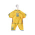 A yellow custom mini jersey with blue accents and a logo, featuring a map outline of Ukraine.