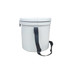 A white 12L ice bucket with a black strap, featuring a secure lid and a simple design.