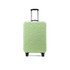 A collapsible suitcase in light green with a textured surface and dual wheels for easy mobility. A collapsible suitcase in light green with a textured surface and dual wheels for easy mobility.