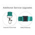 A green lanyard featuring an executive swivel hook and a safety breakaway clasp, highlighted in close-up views. A green lanyard featuring an executive swivel hook and a safety breakaway clasp, highlighted in close-up views.