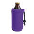 A drink bottle holder in vibrant purple, featuring a snug fit and a drawstring for secure closure.