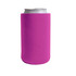 A drink bottle holder in a vibrant pink colour, designed to fit standard cans, featuring a smooth surface.