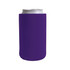 A drink bottle in a purple skinny stubby holder with a smooth surface and no visible logos.